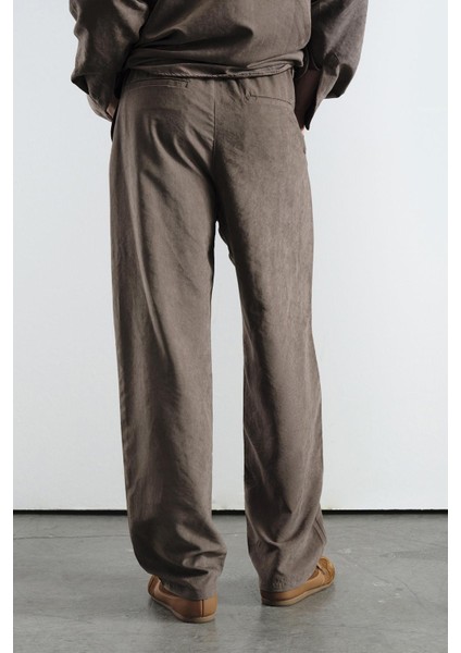 Pilili Efektli Modal Kahverngi Pantolon fırsatları