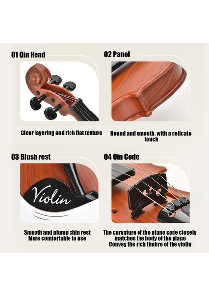 Oyuncak Keman Süper Gerçekçi Telli Yüksek Kalite Hediye Oyuncak Violin