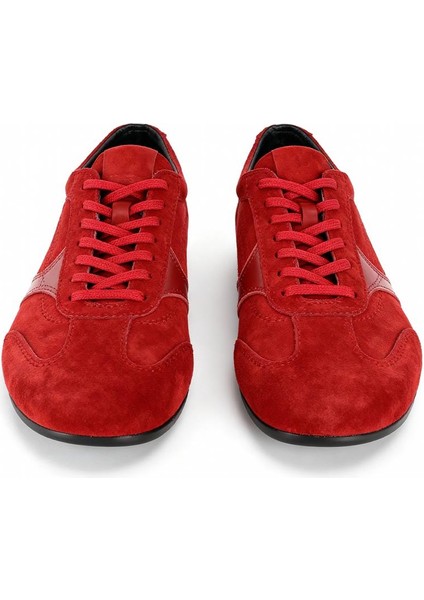 Parçalı Deri Kırmızı Ayakkabı