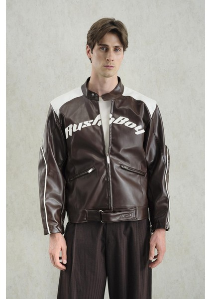 Motorcu Kahverengi Deri Ceket fiyatları