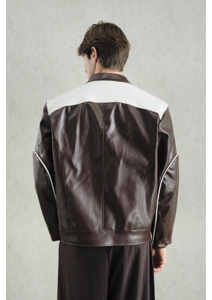 Motorcu Kahverengi Deri Ceket modelleri