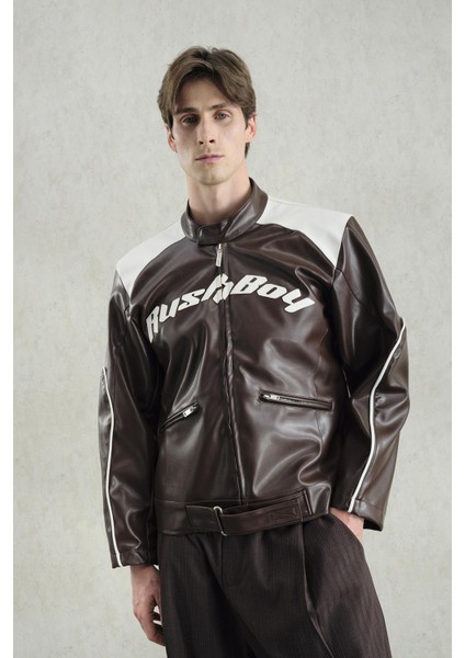 Motorcu Kahverengi Deri Ceket indirimleri