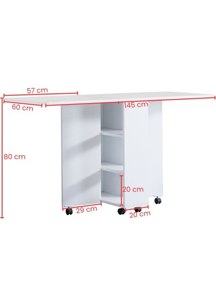 Blesk Mio Katlanabilir Tekerlekli Çok Amaçlı Yemek Masası – Raflı ve Portatif Tasarım indirimleri