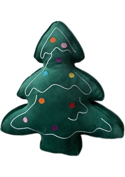 Peluş Yılbaşı Çam Ağacı Yastık 40 cm Yılbaşı Dekor