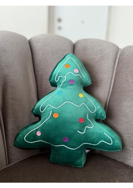 Peluş Yılbaşı Çam Ağacı Yastık 40 cm Yılbaşı Dekor modelleri