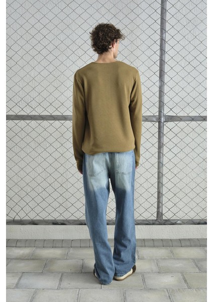 Metal Çıtçıtlı Uzun Kollu Taba T-Shırt modelleri