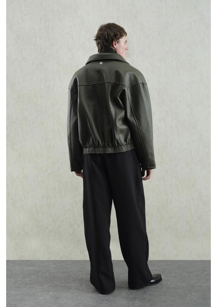 Dokulu Haki Deri Ceket fiyatları