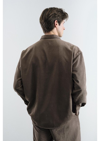 Efektli Modal Kahverengi Gömlek fiyatları