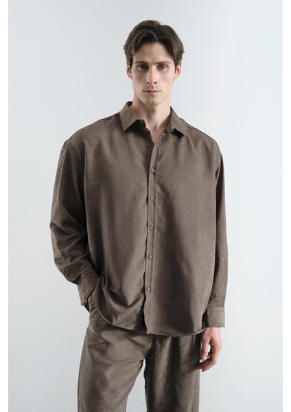 Efektli Modal Kahverengi Gömlek modelleri