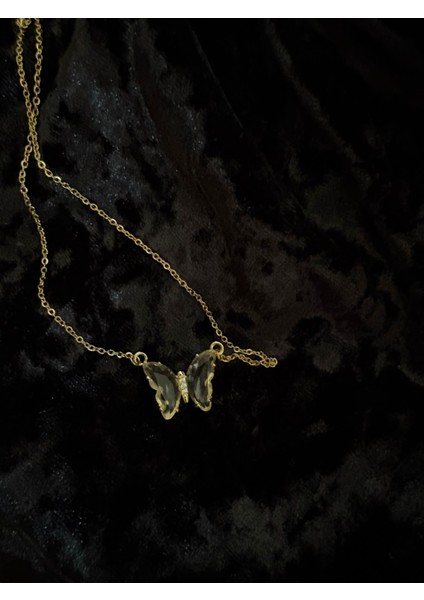 Çelik Kelebek Paslanmaz Kararmaz Gold Zincir Kolye modelleri