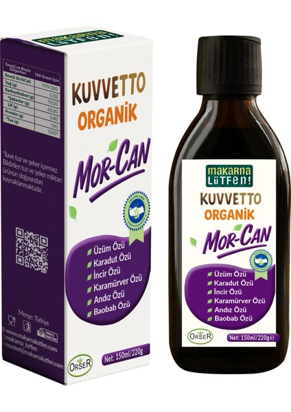 Kuvvetto Morcan Organik Baobab Özlü Mor Meyveli karışım (220 Gram)