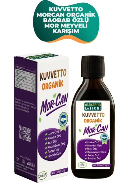 Kuvvetto Morcan Organik Baobab Özlü Mor Meyveli karışım (220 Gram) modelleri