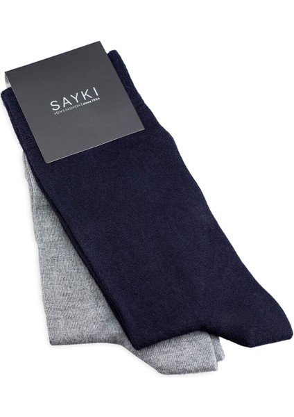 Lacivert Ikili Bambu Soket Çorap