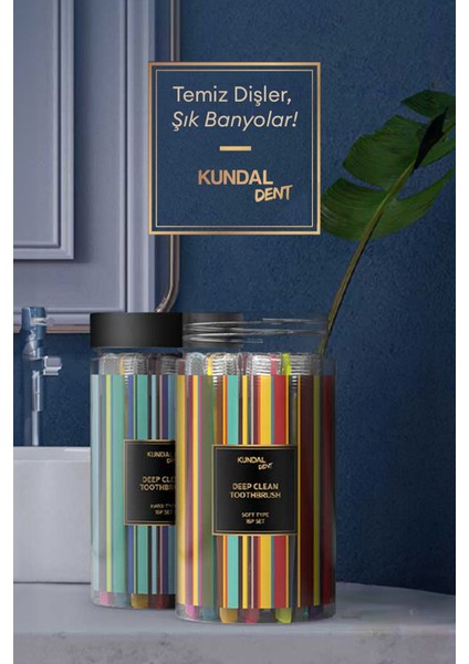 Antibakteriyel Diş Fırçası - Yumuşak (Soft) KUNDAL Deep Clean Toothbrush Soft Type 16 (Set)