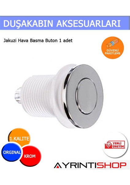 Ayrıntıshop Jakuzi Hava Buton Düğmesi Krom 1 adet