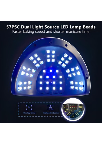 C4 Plus 256 Watt 57 LED Uv LED Kalıcı Oje Protez Tırnak Kurutucu Lamba - 1 Mor fırsatları