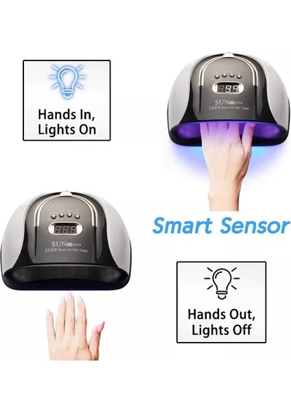 C4 Plus 256 Watt 57 LED Uv LED Kalıcı Oje Protez Tırnak Kurutucu Lamba - 1 Mor