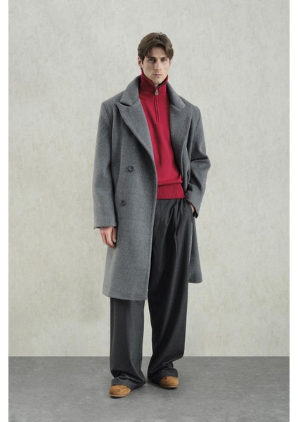 Basıc Kaşe Antrasit Kaban