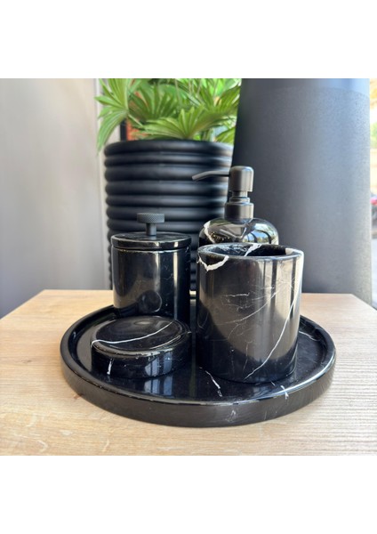 Siyah Mermer Banyo Seti