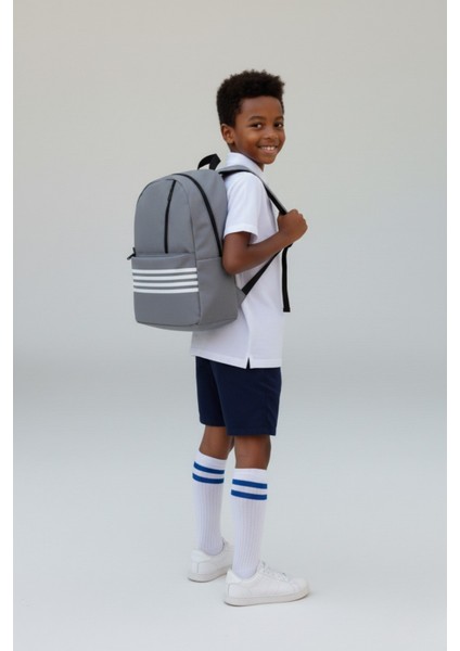 Unisex Şeritli 3 Fermuarlı Çok Kullanışlı Sırt Çantası modelleri