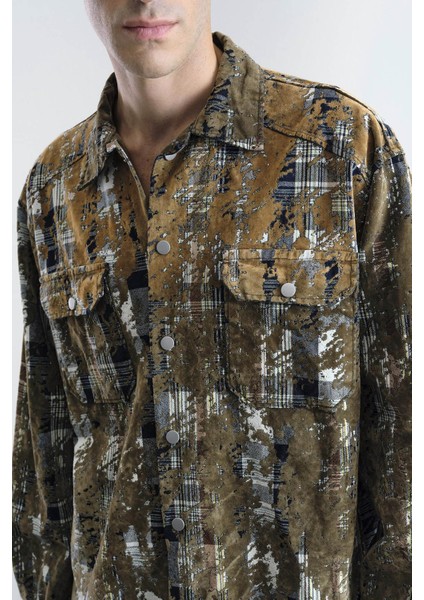 Dokulu Ekose Kahverengi Gömlek indirimleri