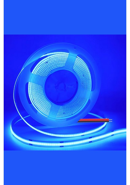 12V Cob Şerit LED 8mm 320 Ledli Esnek Mavi Cob LED IP20 (5 Metre)