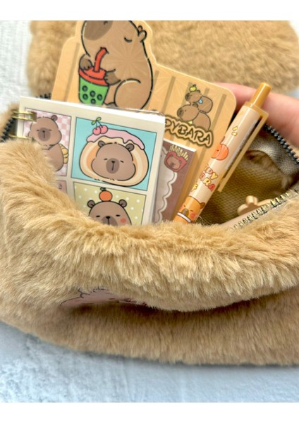 Capybara Love Pofuduk Peluş Çanta Kahverengi / Kalemlik / Toparlayıcı / Kalem Kutu fiyatları