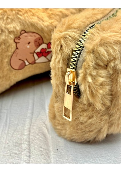 Capybara Love Pofuduk Peluş Çanta Kahverengi / Kalemlik / Toparlayıcı / Kalem Kutu modelleri