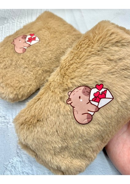 Capybara Love Pofuduk Peluş Çanta Kahverengi / Kalemlik / Toparlayıcı / Kalem Kutu fırsatları