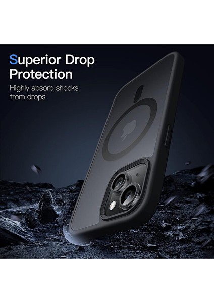 Apple iPhone 13 - 14 - 15 Kılıf Kamera Çıkıntılı Magsafe Şarj Destekli Metal Tuşlu Yumuşak Kenarlı Mat Kapak fiyatları