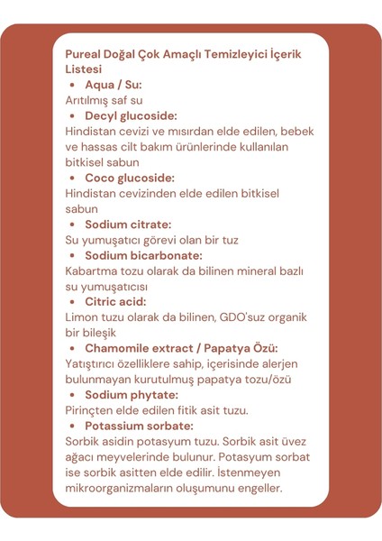 Doğal Çok Amaçlı Temizleyici