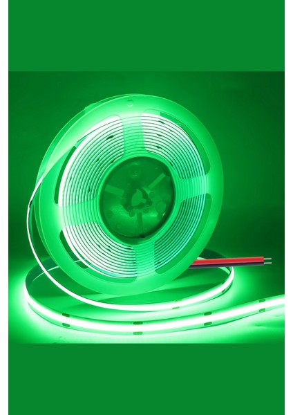 12V Cob Şerit LED 8mm 320 Ledli Esnek Yeşil Cob LED IP20 (5 Metre)