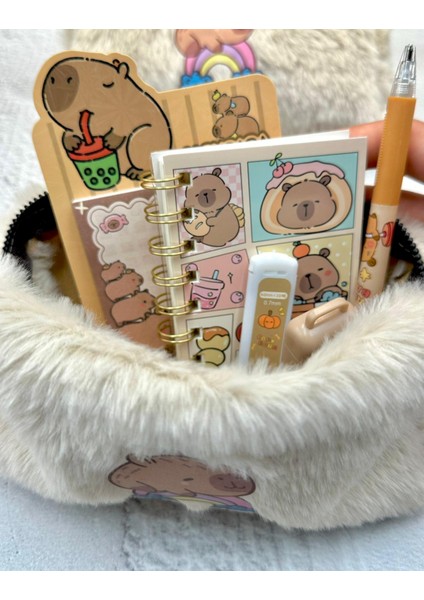 Gökkuşağı Capybara Pofuduk Peluş Çanta / Kalemlik / Toparlayıcı / Kalem Kutu fiyatları