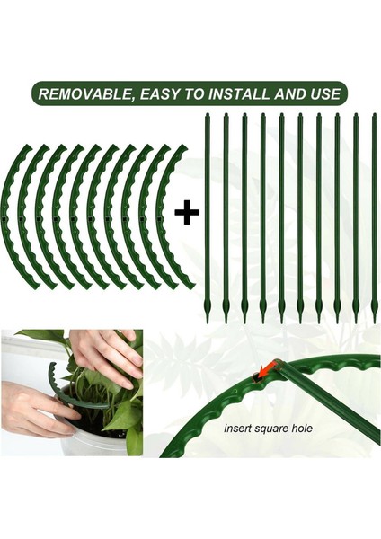 Santkuee 12 Adet Bitki Desteği Çiçek Destek Hissesi Yarım Yuvarlak Bitki Destek Halkası Bitki Kafesi Tutucu Saksı Tırmanma Kafes (Yurt Dışından) indirimleri