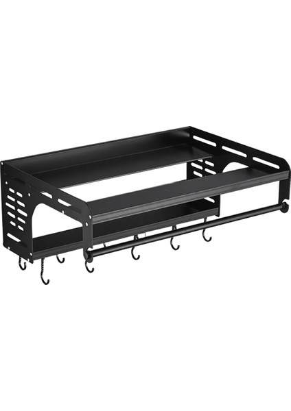 Santkuee Çift Katmanlı Organizatör Raf Kanca ile Alüminyum Baharat Baharat Şişesi Mikrodalga Fırın Asılı Raf Mutfak A (Yurt Dışından)