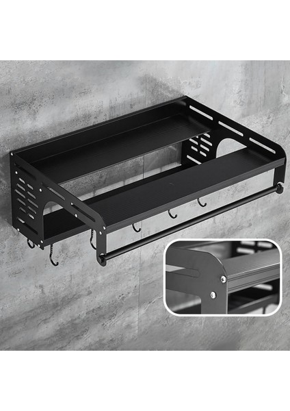 Santkuee Çift Katmanlı Organizatör Raf Kanca ile Alüminyum Baharat Baharat Şişesi Mikrodalga Fırın Asılı Raf Mutfak A (Yurt Dışından) modelleri