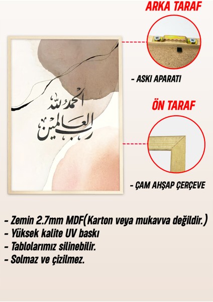 🖼️ Hat Yazılı Modern 3'lü Çerçeveli Tablo Seti🖼️ CRV1088 23 x 32