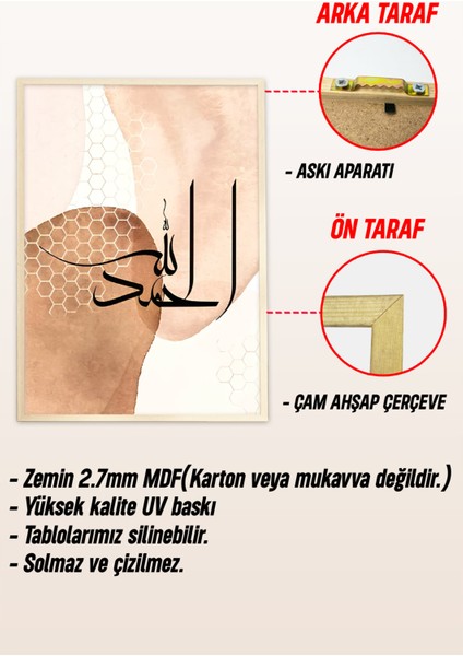 ✨ Islami Hat Sanatı ve Modern Soyut Desenlerin Buluştuğu 3’lü Tablo Seti✨ CRV1083 23 x 32