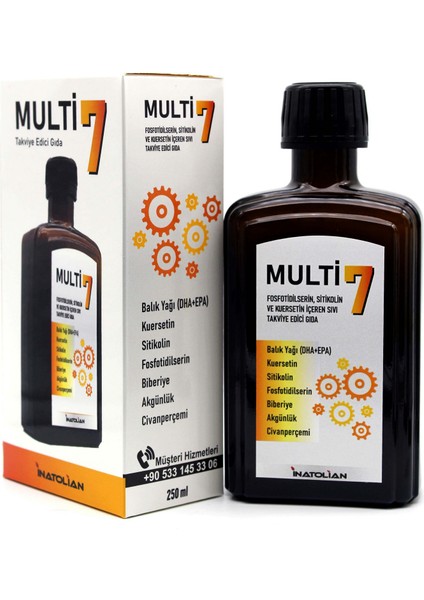 Multi7 Fosfotidilserin, Balık Yağı, Sitikolin Içeren Sıvı Takviye Edici Gıda fiyatları