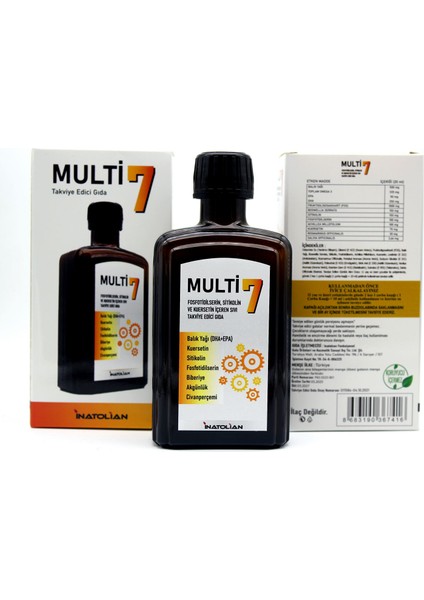 Multi7 Fosfotidilserin, Balık Yağı, Sitikolin Içeren Sıvı Takviye Edici Gıda modelleri