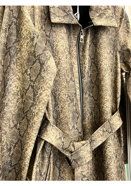 Hale Nagini Deri Ceket - Vizon - 2 modelleri