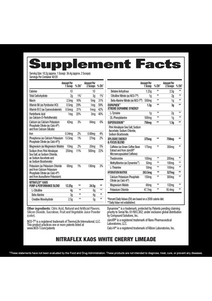 Nitraflex Kaos Preworkout Powder Citrulline Nitrates Pump & Focus Booster 40 Servings fiyatları