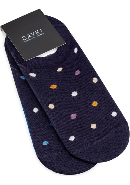 Turuncu - A.lacivert 2'li Puantiyeli Babet Çorap