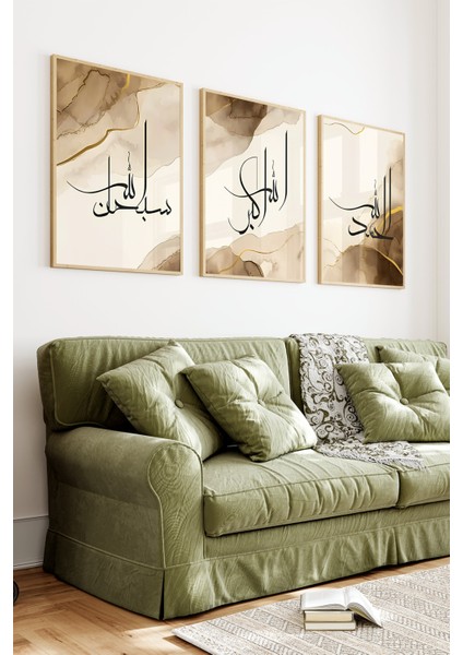 🖼️ Allah’ı Zikir Eden Hat Sanatı 3’lü Tablo Seti🖼️ CRV1089 23 x 32 fiyatları