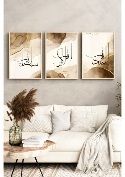 🖼️ Allah’ı Zikir Eden Hat Sanatı 3’lü Tablo Seti🖼️ CRV1089 23 x 32 indirimleri