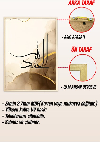 🖼️ Allah’ı Zikir Eden Hat Sanatı 3’lü Tablo Seti🖼️ CRV1089 23 x 32