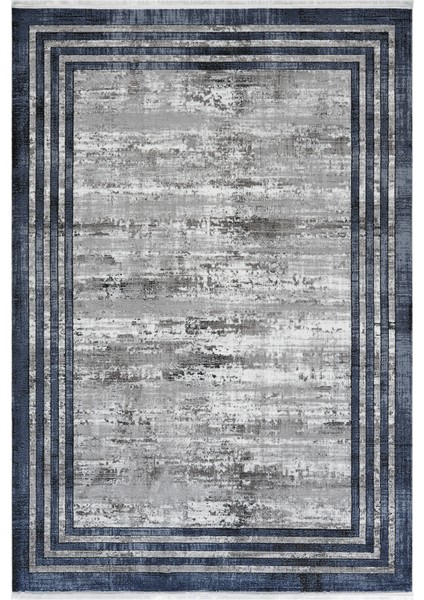 Roma Gri Mavi Halı Akrilik Halı Yumuşak Dokulu Salon Oturma Odası Yatak Odası Halısı 417