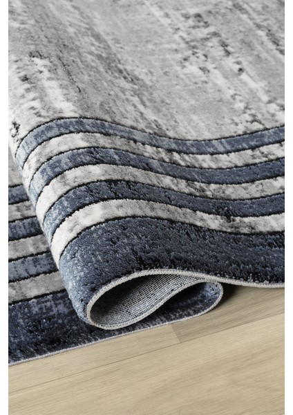 Roma Gri Mavi Halı Akrilik Halı Yumuşak Dokulu Salon Oturma Odası Yatak Odası Halısı 417 modelleri