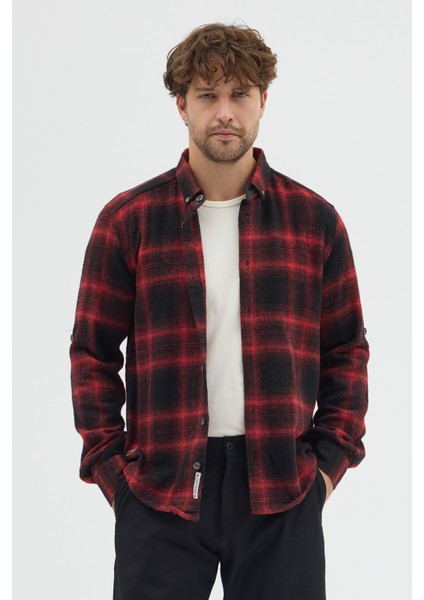 Erkek Siyah Beyaz Flanel Oduncu Gömlek - Cepsiz, Kalın Kışlık Uzun Kollu Gömlek modelleri