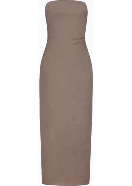 Becasue Of Alice Strapless Ruched Midaxi Dress Büzgü Detaylı Straplez Midaxi Elbise fiyatları